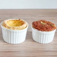 Ramequin rond en céramique de haute qualité pour la cuisine à domicile, personnalisé, pas cher, ustensile de cuisson en céramique, bol en céramique, ramequin en porcelaine