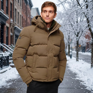Premium Hooded Quilted Padded Waterproof Breathable <b>Jacket</b> <b>Men</b> High Quality Warm Lightweight Comfortable Bubble Winter Outerwear - Product Image 2