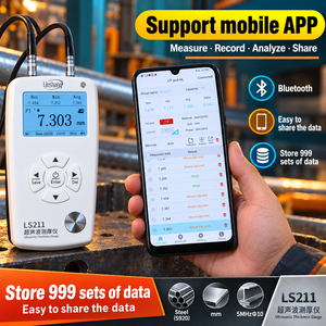 เครื่องวัดความหนาผนังแบบดิจิตอลพกพา รุ่น LS211 พร้อมหน่วยมิลลิเมตร/นิ้ว และการวัดแบบหลายหัววัด สำหรับการทดสอบโลหะ - Product Image 4