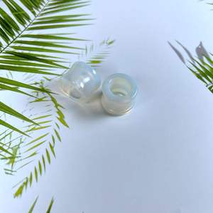 Expansor de oreja de túnel de piedra Natural opalita, expansor de oreja, ojales, pendientes, Piercing para el cuerpo, joyería - Product Image 3