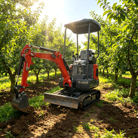 Excavatrice sur chenilles durable QS-12 avec moteur Koop, moteur à essence haute efficacité pour l'aménagement paysager, la construction agricole et la rénovation