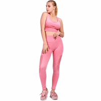Ensemble de yoga sans couture ombré personnalisé pour femme, legging respirant en maille taille haute et brassière de sport pour l'entraînement et la gym