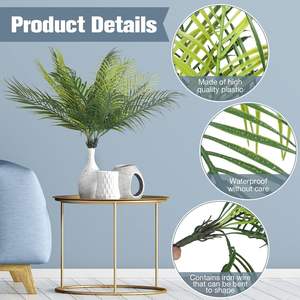 Plantas de Palma Artificiales de Alta Calidad, 9 Hojas de Palmera, Follaje Verde, Plantas Tropicales Artificiales, Hojas de Plantas de Selva Artificiales - Product Image 4