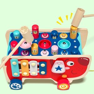 Jeu de pêche, de martelage et de xylophone Whack-a-Mole en bois, jouet éducatif Montessori pour les enfants de 2 à 4 ans - Product Image 4