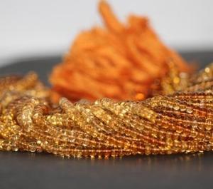 Perles de pierres précieuses rondes lisses de citrine naturelle de 5 mm, qualité AAA, teinte orange, brins en vrac pour bricolage - Product Image 1