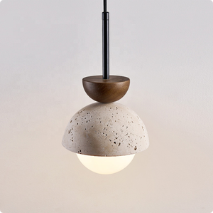 Lampe à <span class=keywords><strong>suspension</strong></span> moderne en béton pour l'intérieur Abat-jour globe en bois avec cordon réglable Lampe à <span class=keywords><strong>suspension</strong></span> suspendue en <span class=keywords><strong>terrazzo</strong></span> pour la maison - Product Image 4