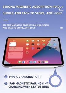 ปากกาสไตลัส iPad 494 แบบชาร์จคู่ แม่เหล็กไร้สาย Type-C บลูทูธ ป้องกันการสัมผัสโดยฝ่ามือ รองรับการเอียง แบตเตอรี่ในตัว พร้อมวิดเจ็ต ขายส่ง - Product Image 6