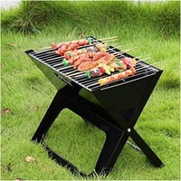 Grill au charbon de bois portable de grande taille, pliable avec poignée, grils BBQ de table, petit grill BBQ pour la cour, le feu de joie, l'extérieur