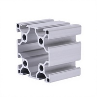 Profil Ekstrusi Aluminium T-Slot Standar Eropa Industrial 6060 60x60mm Balok Struktural Tugas Berat untuk Rangka Mesin