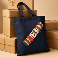 Sac en toile de Noël pliable personnalisé avec motif imprimé, en coton naturel, pour articles tendance et vente en ligne, support de tissu à double alimentation pour e-commerce