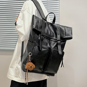 Mushroom 88 PU Leather <b>Backpack</b> <b>Brown</b> Large Capacity 16-Inch Laptop Bag For Travel And School Unisex Style - Product Image 2