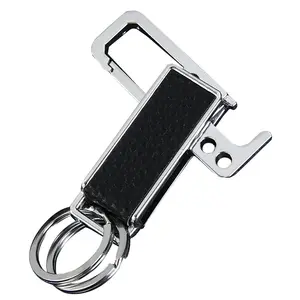 Chất lượng mới eo treo xe Keychain kim loại công cụ mở chai Keychain tùy chỉnh da xuất hiện Keychain