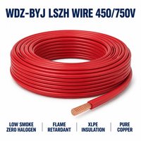 Cable Eléctrico para Construcción con Aislamiento LSZH XLPE de 2.5mm2, 450/750V, Bajo Humo, Libre de Halógenos, Retardante de Llama, WDZ-BYJ