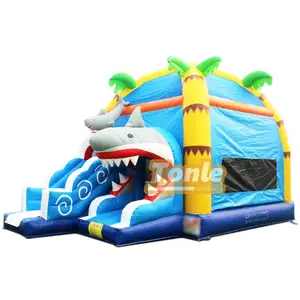 shark bounce house slide combo inflatable bouncer combo commercial jumping castle for kids