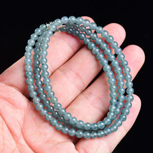 Natural Jadeite Blue Water <b>Jade</b> Bead Necklace and Bracelet Women's <b>Jade</b> Wholesale Original Design C037 - Product Image 3