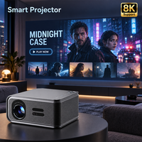 Projecteur intelligent 4K pour cinéma maison, WiFi, 1000 Ansi, mise au point automatique, correction automatique de la distorsion trapézoïdale, projecteur natif 1080p, équipements de présentation