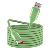 Câble de données de chargeur de téléphone en silicone Charge rapide 6A USB a à Type C avec veste en nylon compatible avec ordinateur et écouteurs