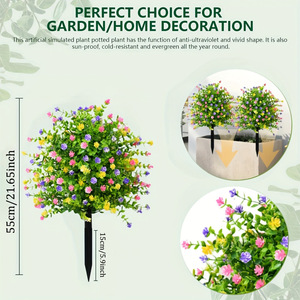 Buisson de fleurs artificielles en plastique résistant aux UV avec piquet de fixation au sol <span class=keywords><strong>pour</strong></span> la décoration de Noël, du Nouvel An, du jardin et de la terrasse - Product Image 1