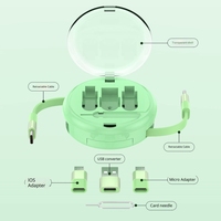 Câble rétractable 6-en-1 à charge rapide PD 60W avec boîte de rangement numérique multifonctionnelle à 4 vitesses réglables