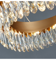 Moderne Ovale Pendentif En Cristal Lustre Pour Salle À Manger De Luxe LED Rectangulaire Lustres Or Décoration de La Maison Lampe Suspendue