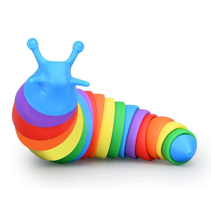Jouets créatifs en gros : Nouveaux jouets sensoriels en plastique imprimés en 3D, escargot de dessin animé mignon, jouet de décompression en forme de chenille, tendance TikTok - Product Image 1