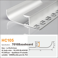 Profilé diffuseur ultra-fin en alliage d'aluminium anodisé pour bande LED encastrée, idéal pour les coins de panneaux muraux