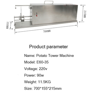 Điện tự động căng khoai tây tháp xoắn ốc máy cắt xoắn Khoai Tây Chip Slicer lốc xoáy khoai tây cắt thiết bị - Product Image 6