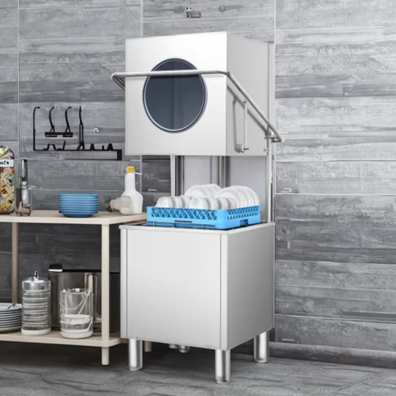 Fully Automatic Smart LCD Dishwasher Stainless Steel Commercial Hood Type Dishwasher for Restaurant