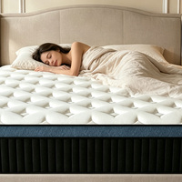 Matelas hybride moderne à ressorts ensachés, épaisseur 25 cm, écologique, respirant, durable, soutien ferme, soulagement de la pression, absorption des mouvements