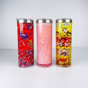 Vasos de Viaje Blancos para Sublimación de 20 oz, Vasos con Purpurina y Globo de Nieve, Tazas de Café con Tapas Deslizantes - Product Image 3