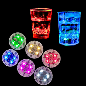 LED Coaster Sticker şişe aydınlatma Coaster kupası Bar partiler için promosyon parti malzemeleri fincan çıkartmalar içecek bardak altlığı - Product Image 4