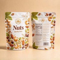 Sachet Doypack Personnalisé Imprimé pour Noix, avec Fermeture Éclair, Trou de Suspension, Anti-Odeur, Refermable, Réutilisable, en Mylar, pour Emballage Alimentaire, Noix et Snacks