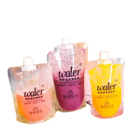 Pochette debout transparente réutilisable imprimée sur mesure avec bec verseur buse zip-lock sac en plastique pour les emballages de boissons liquides à emporter