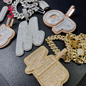 Hip Hop Jewelry <strong>Mens</strong> Iced Out Custom Letter <strong>Pendant</strong> 925 Sterling <strong>Silver</strong> VVS Moissanite Diamond Number Name Necklace <strong>Pendant</strong> - Product Image 6