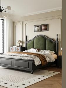 En stock, lit plateforme moderne en bois massif, finition noyer foncé, avec <span class=keywords><strong>sommier</strong></span> à lattes en bois, pour chambre double, mobilier <span class=keywords><strong>de</strong></span> maison - Product Image 3