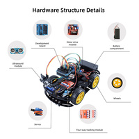 Tscinbuny usine 4WD châssis Kit traçage évitement d'obstacles Smart Robot voiture jouet électronique Robot voiture Kit
