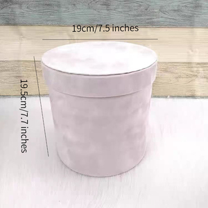 Set <span class=keywords><strong>di</strong></span> 3 Scatole Rigide Cilindriche Rotonde in Velluto Forniture per Fioristi per Confezionamento Bouquet <span class=keywords><strong>di</strong></span> Fiori Freschi Regalo per le Feste - Product Image 5