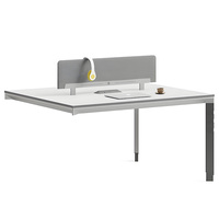 Poste de travail de bureau individuel moderne en bois avec cloison de séparation pour employés, ensemble de mobilier de bureau blanc