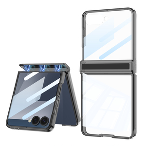 Étui de téléphone portable pliable antichoc en TPU+PC pour Z Flip 7 avec charnière magnétique et design transparent - Product Image 2