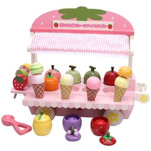 Cadeau d'anniversaire éducatif, camion de cuisine en bois simulant des aliments, des fruits et des glaces, jouets pour bébés - Product Image 5