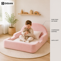 Lit de sol pour tout-petit avec cadre en mousse, couverture de matelas en tissu à couche d'air, canapé-lit compressé, vente en gros d'usine