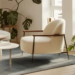 Danimarka tasarımcısı mobilya özel pirinç bacak Fauteuil lobi Sessel buklet şezlong