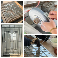 Vitrage artistique creux personnalisé en cuivre plaqué, incrusté de motifs, pour portes et fenêtres de villas et d'hôtels