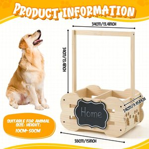 Panier de rangement rectangulaire en bois pour jouets d'animaux, style classique, écologique, avec barre de suspension, accessoires pour salon - Product Image 2