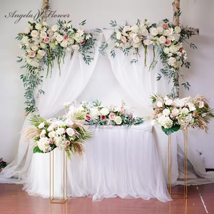 Mur de fleurs artificielles en soie rose pour mariage, série rose, moderne, imperméable, décoration de fond pour hôtel et mariage - Product Image 1