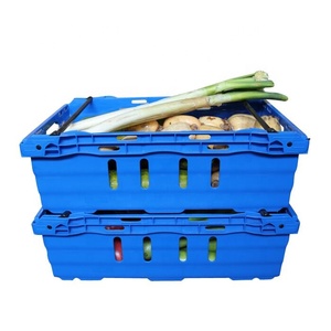 QS Large Nest Mesh Ventilated Bale Arm Handle Plastic <strong>Storage</strong> <strong>Stacking</strong> <strong>Baskets</strong> for Fresh Fruits and Vegetables Tomato Crates - Product Image 5
