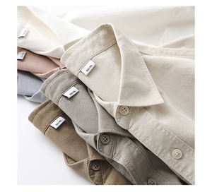 長袖メンズシャツ 春秋モデル コットン製 高級感 カジュアル 無地 ヴィンテージシャツ メンズ - Product Image 3