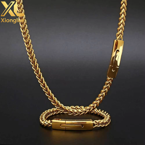 Collar de Cadena Cubana de Acero Inoxidable de 6 mm, Chapado en Oro de 18 Quilates, 0.3 m, para Hombre y Mujer, 24 Pulgadas, Venta al por Mayor - Product Image 1