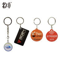 Porte-clés personnalisé avec code QR imprimé et URL programmable, étiquette d'identification pour animaux de compagnie en époxy RFID NFC