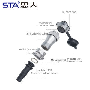 Accesorios de conector de enchufe de aviación Industrial a prueba de agua SD WF20 2 3 4 5 6 6B 7 8 9 12 15 Core WF20J/TI y enchufe WF20K/ZM - Product Image 2